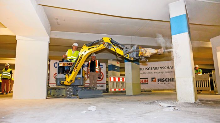Große Baustelle in Sindelfinger Innenstadt: Sanierung der Marktplatz-Tiefgarage hat begonnen